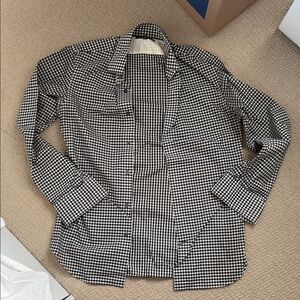 Banana Republic Black and White Checkered Dress Shirt